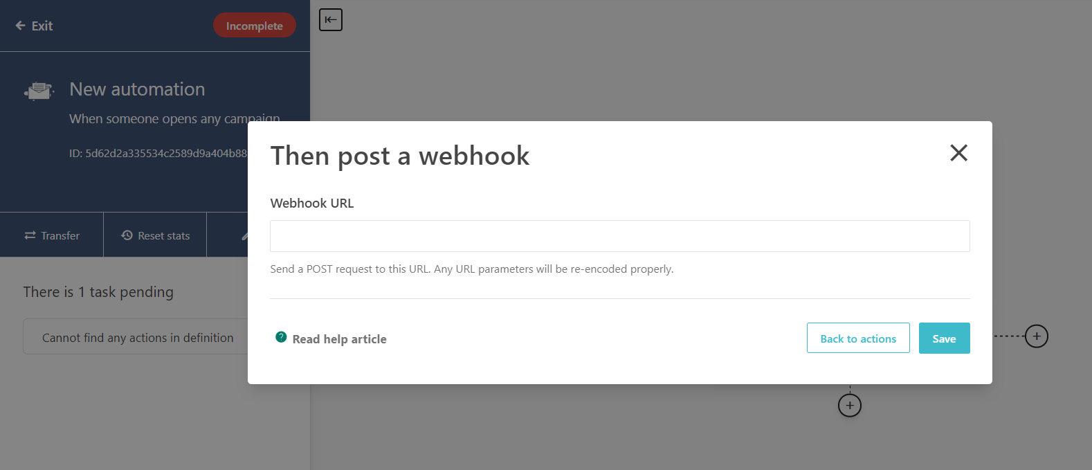 Then post a webhook dialog